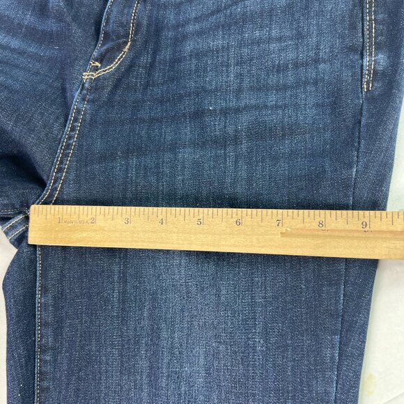 Judy Blue Jean Women 30x30* Flare High Rise Dark Blue Faded Raw Hem Denim Tag 29 - Picture 14 of 16